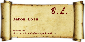 Bakos Lola névjegykártya
