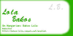 lola bakos business card